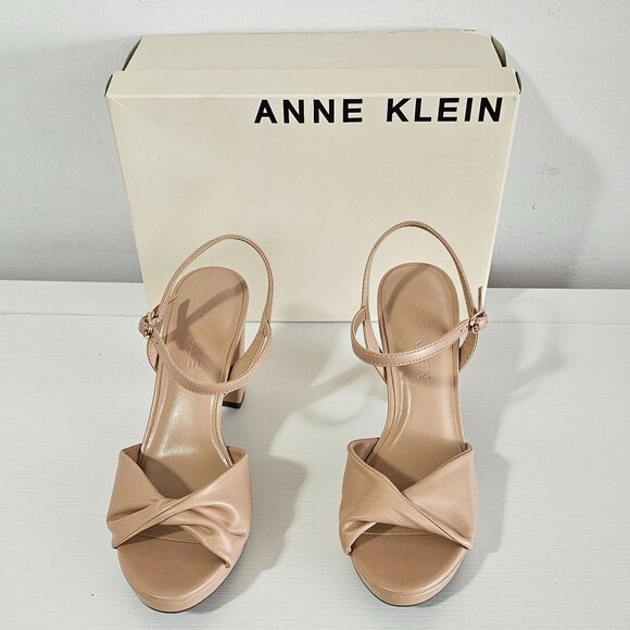 Anne Klein Valentine Wide Women's Sandals Size 8 - Taupe - Vale06F9 - Picture 2 of 8
